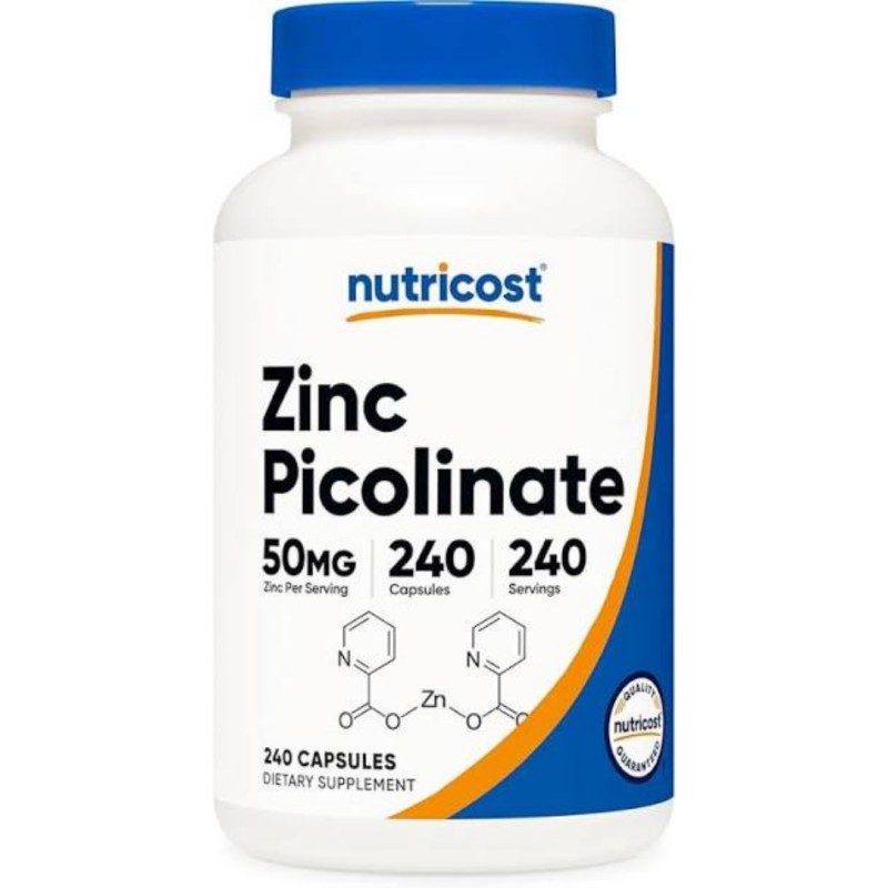 کپسول زینک پیکولینات ناتریکاست Nutricost Zinc Picolinate 50mg (240 عددی)