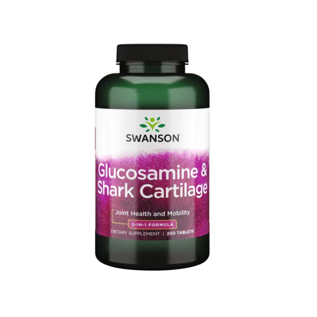 قرص گلوکوزامین همراه با غضروف کوسه Swanson Glucosamine & Shark Cartilage سوانسون ( 250 عددی)