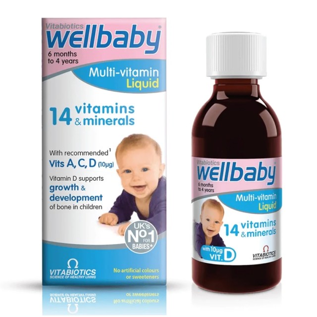 شربت مولتی ویتامین کودک ولبیبی Vitabiotics Wellbaby ویتابیوتیکس (30 میل)