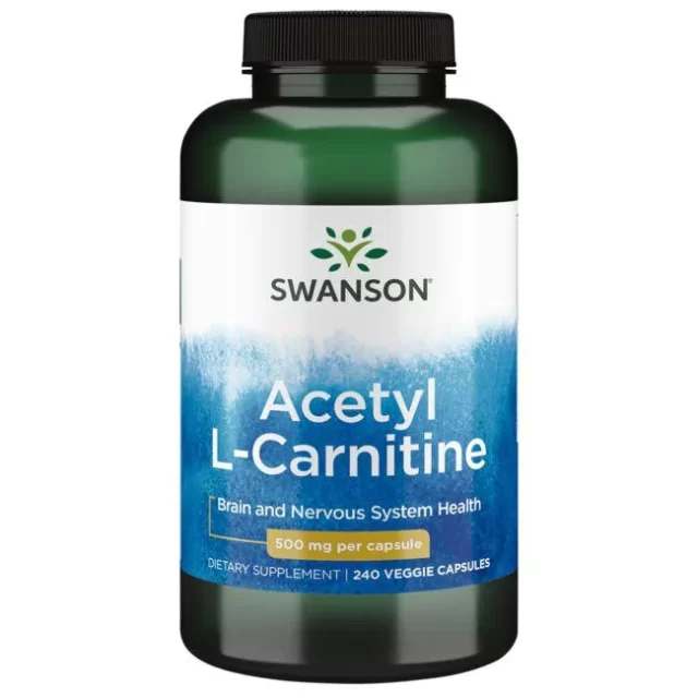 کپسول گیاهی ال کارنیتین Swanson Acetyl L-Carnitine 500mg سوانسون (100 عددی)