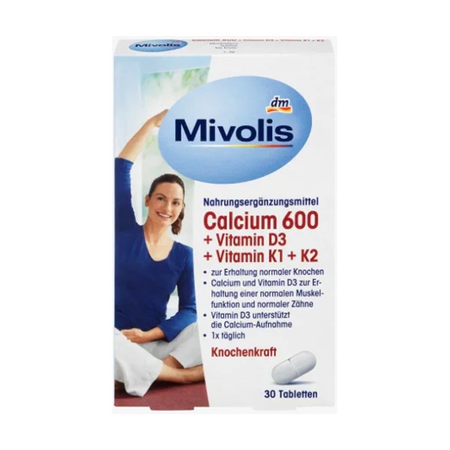 قرص کلسیم میولیس  Mivolis Calcium With D3,K1,K2 (30 عددی)