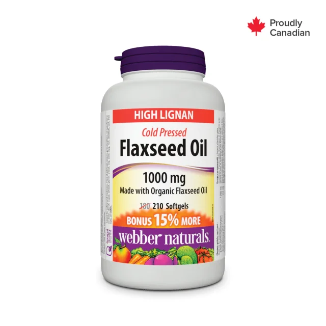 قرص روغن بذر کتان Webber Naturals Flaxseed Oil 1000mg وبر نچرالز (210 عددی)