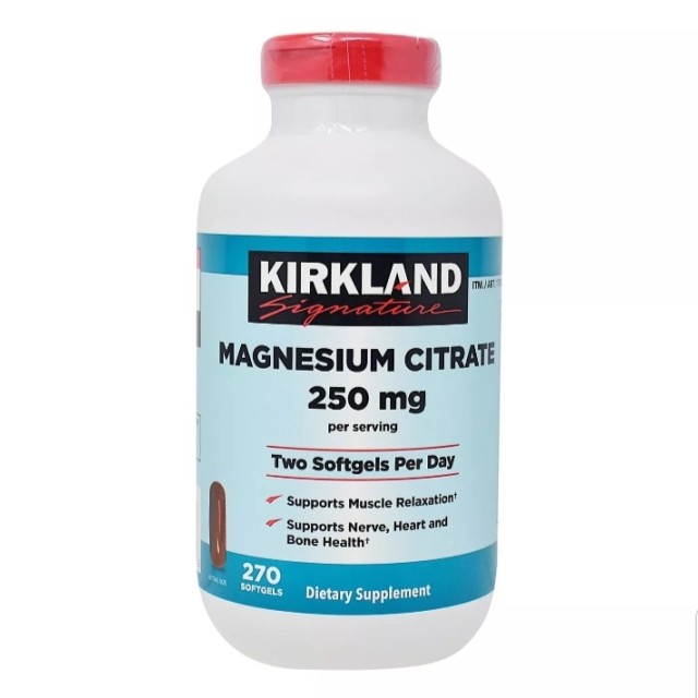 سافت ژل منیزیم سیترات Kirkland Magnesium Citrate 250mg کرکلند (270 عددی)
