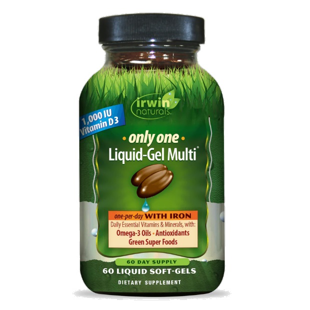 سافت ژل مولتی ویتامین همراه با آهن Only One Liquid-Gel Multi Irwin Naturals ایروین نچرالز (60 عددی)