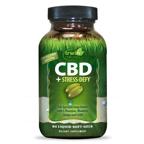 سافت ژل تسکین استرس + عصاره شاهدانه CBD +Stress Defy Irwin Naturals ایروین نچرالز (84 عددی)