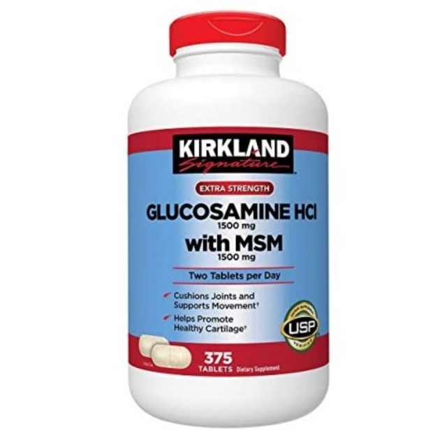 قرص تقویتی مفاصل گلوکوزامین Kirkland Glucosamine With MSM 1500mg کرکلند (375 عددی)