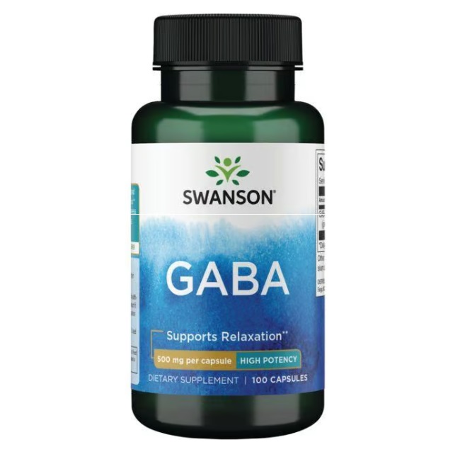 کپسول گابا آمینو بوتیریک اسید Swanson GABA 500mg سوانسون (100 عددی)