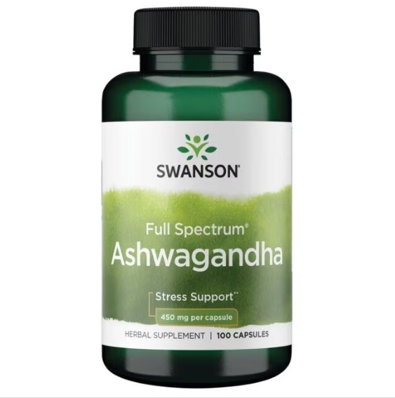 کپسول عصاره آشواگاندا Swanson Full Spectrum Ashwagandha 450mg سوانسون (100 عددی)