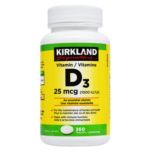 قرص ویتامین Kirkland D3 1000mg کرکلند (360 عددی)