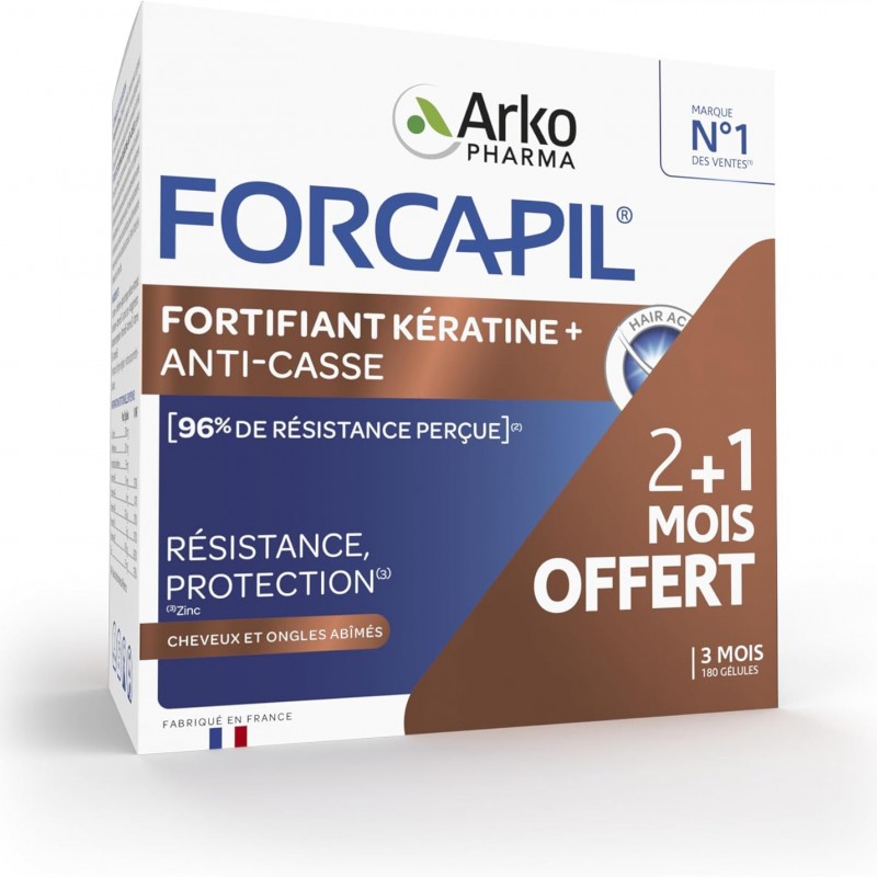 قرص ضدریزش موی فورکاپیل Forcapil Keratin+ Fortifier (180 عددی)