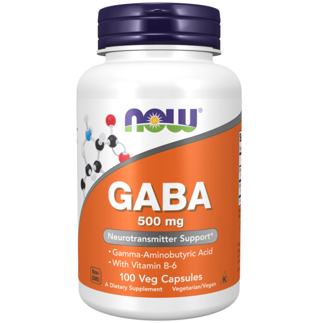 کپسول گابا آمینو بوتیریک اسید NOW GABA 500mg (100 عددی)