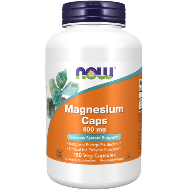 سافت ژل منیزیم اکساید NOW Magnesium Oxide 400mg (180 عددی)