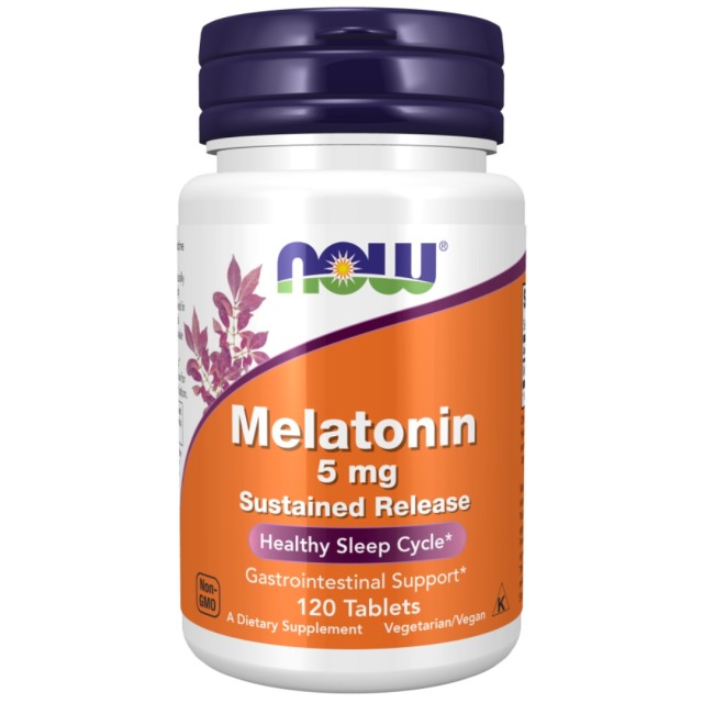 قرص آهسته رهش ملاتونین NOW Melatonin 5mg (120 عددی)