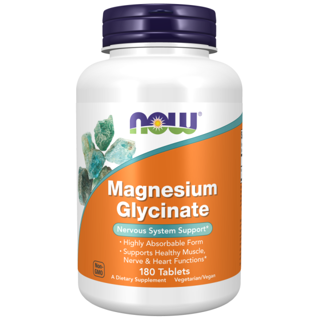 قرص منیزیم گلیسینات NOW Magnesium Glycinate 200mg (180 عددی)
