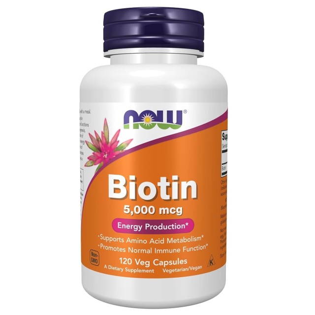 کپسول بیوتین NOW Biotin 5000mcg (120 عددی)