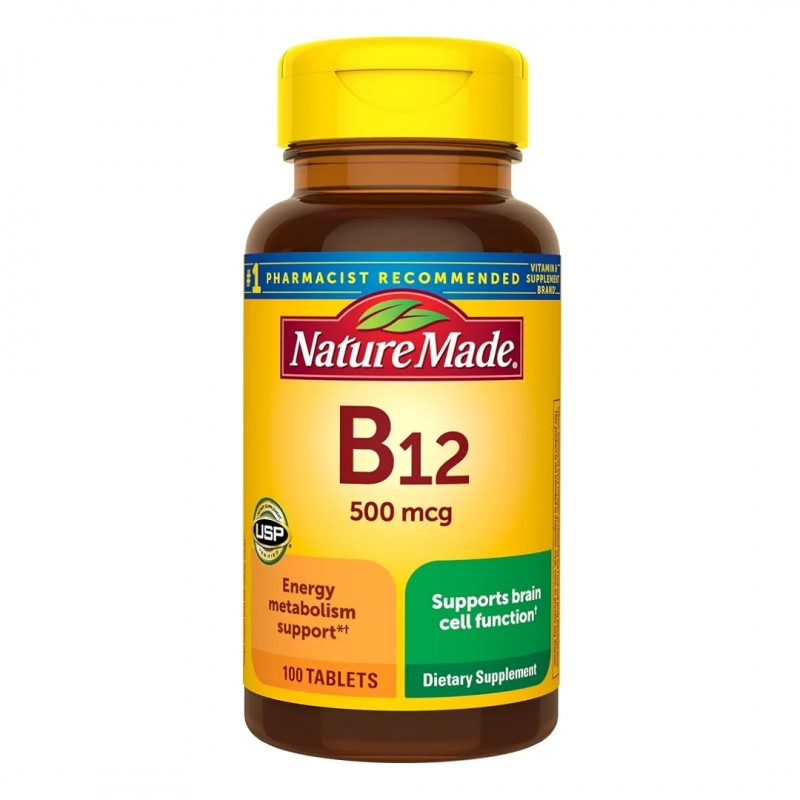 قرص ویتامین B12 500mcg نیچرمید Nature Made (100 عددی)