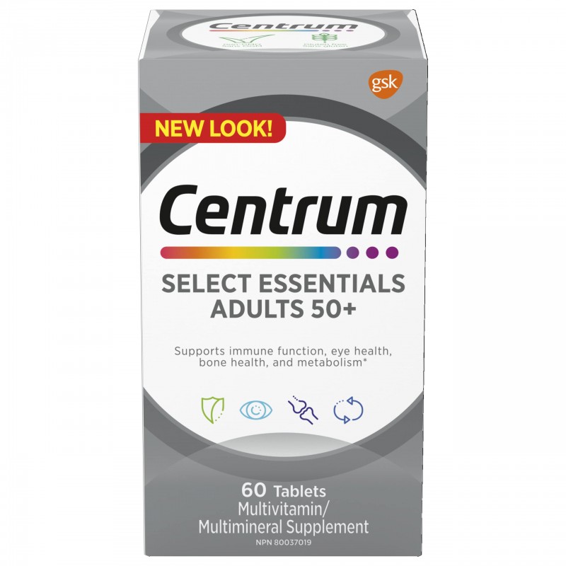 قرص مولتی ویتامین سنتروم بزرگسال بالای 50 سال Centrum Select Essentials (60 عددی)