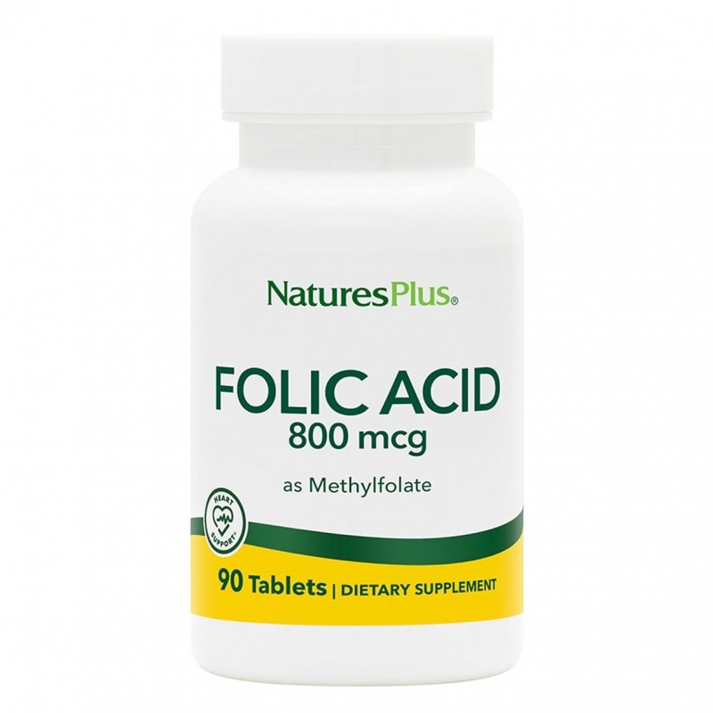 قرص فولیک اسید NaturesPlus Folic Acid 800mcg نیچرز پلاس (90 عددی)