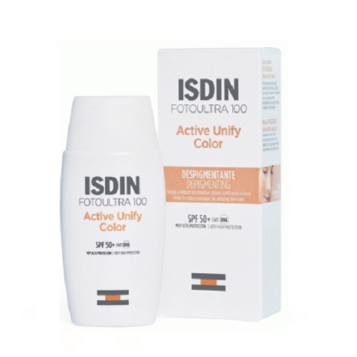 فلوئید ضد آفتاب ضد لک رنگی اکتیو یونیفای ایزدین ISDIN FotoUltra 100 Active Unify Color Fusion Fluid SPF50 (50 میل)