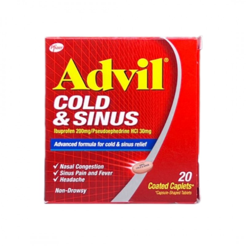 قرص سرماخوردگی ادویل Advil Cold & Sinus Caplets 200mg (20 عددی)