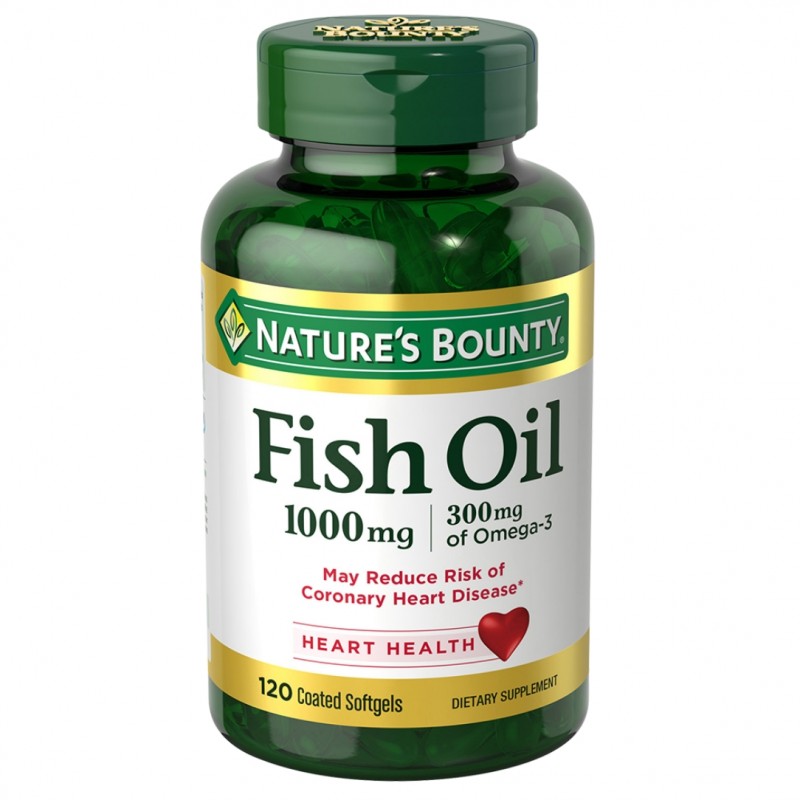 سافت ژل روغن ماهی امگا Nature's Bounty Fish Oil 1200mg نیچرز بونتی (120 عددی)