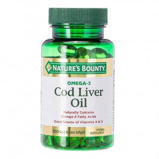 قرص روغن کبد ماهی Nature's Bounty Omega-3 Cod Liver Oil 415mg (100 عددی)