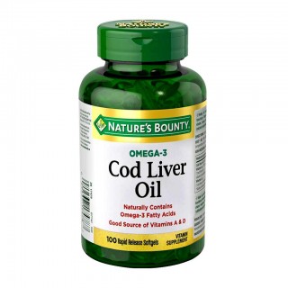 قرص روغن کبد ماهی Nature's Bounty Omega-3 Cod Liver Oil 415mg (100 عددی)