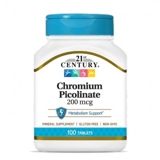 قرص کروم پیکولینات 21Century Chromium Picolinate 200mcg قرن 21 (100 عددی)