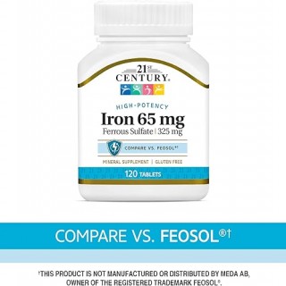 قرص آهن 21Century Iron 65mg قرن 21 (120 عددی)