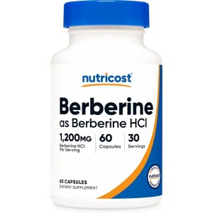 کپسول کاهش قند خون بربرین نوتریکاست Nutricost Berberine 1200mg (60 عددی)