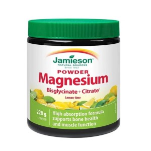 پودر منیزیم سیترات و بیس گلیسینات Jamieson Essentials Magnesium Citrate+ Bicglycinate 300mg جیمیسون (228 گرم)