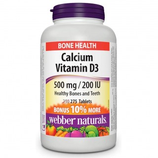 قرص کلسیم Webber Naturals Calcium With D3 وبر نچرالز (275 عددی)