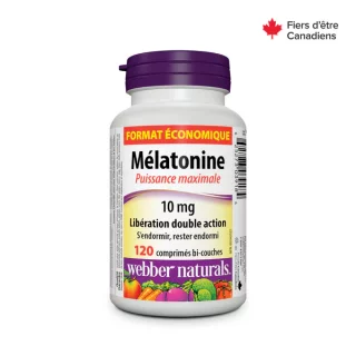 قرص ملاتونین Webber Naturals Melatonin 10mg Dual Action Release Bi-Layer وبر نچرالز (120 عددی)