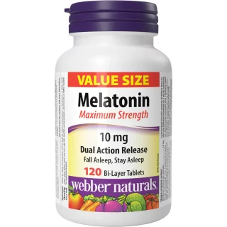 قرص ملاتونین Webber Naturals Melatonin 10mg Dual Action Release Bi-Layer وبر نچرالز (120 عددی)