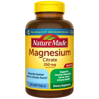 قرص منیزیم سیترات NatureMade Magnesium Citrate 250mg نیچرمید(120 عددی)