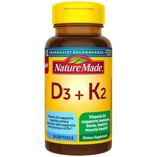 کپسول ویتامین NatureMade K2+D3 نیچرمید(30 عددی)