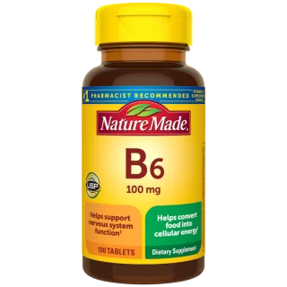 قرص ویتامین NatureMade Vitamin B6 100mg نیچرمید (100 عددی)