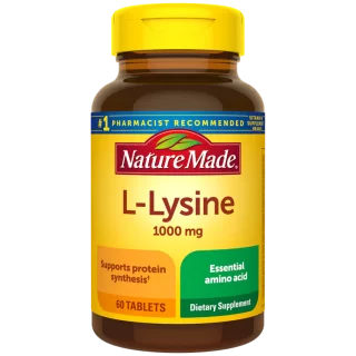 قرص ال-لیزین NatureMade L-Lysine 1000mg نیچرمید (60 عددی)