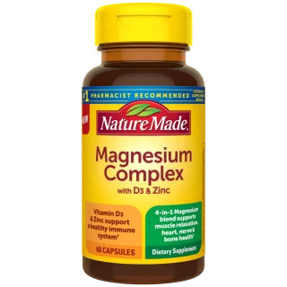 قرص منیزیم NatureMade Magnesium D3 Zinc Complex نیچرمید(60 عددی)