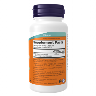 کپسول منیزیم سیترات NOW Magnesium Citrate 400mg (240 عددی)