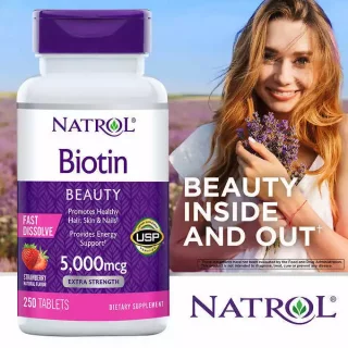 قرص بیوتین Natrol Biotin 5000mcg ناترول (250 عددی)