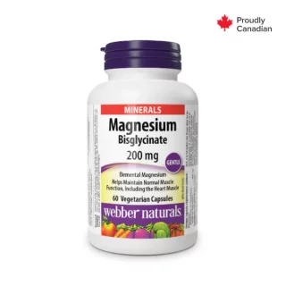 کپسول منیزیم بیس گلیسینات Webber Naturals Magnesium Bisglycinate 200mg وبر نچرالز (300 عددی)