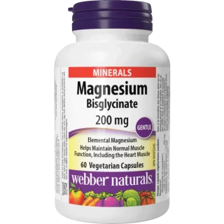 کپسول منیزیم بیس گلیسینات Webber Naturals Magnesium Bisglycinate 200mg وبر نچرالز (300 عددی)