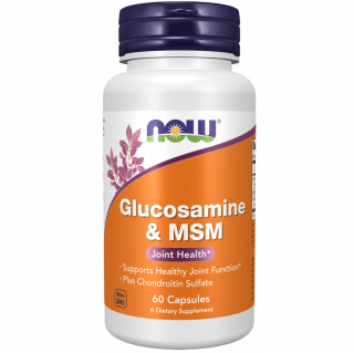 کپسول تقویتی مفاصل گلوکوزامین NOW Glucosamine HCI & MSM (60 عددی)