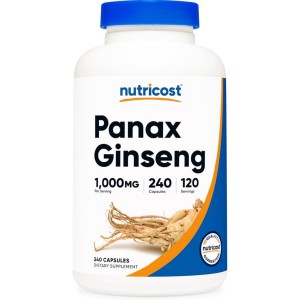 کپسول عصاره جینسینگ نوتریکاست Nutricost Panax Ginseng 1000mg (240 عددی)