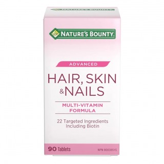 قرص پوست مو ناخن Nature's Bounty Hair Skin and Nails Advanced نیچرز بونتی (90 عددی)