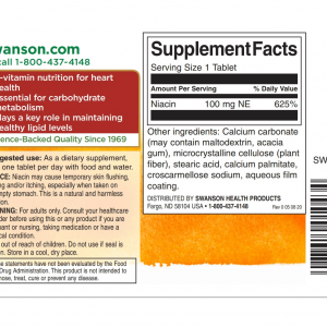 کپسول ویتامین Swanson Niacin B3 500mg سوانسون (250 عددی)