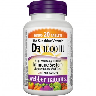 قرص ویتامین Webber Naturals ‌D3 1000iu وبر نچرالز (260 عددی)