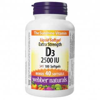 سافت ژل ویتامین Webber Naturals ‌D3 2500iu وبر نچرالز (180 عددی)