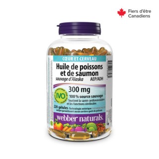 سافت ژل امگا آلاسکا سالامون وحشی Wild Alaskan Salmon & Fish Oil 300mg وبر نچرالرز (220 عددی)
